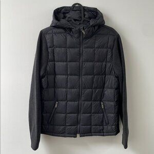 Massimo Dutti Sport boys down feather wool puffer jacket black hood size 13-14